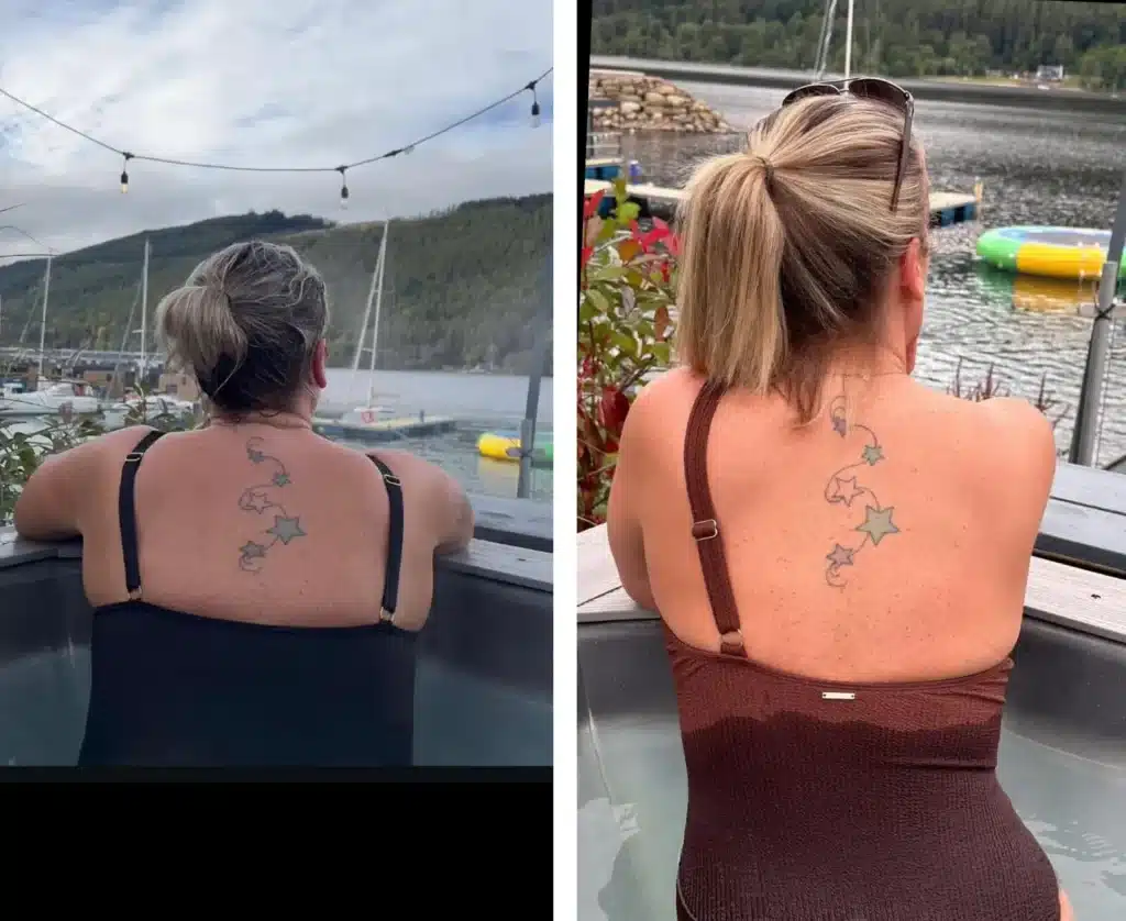 A before and after of a lady who attends Rodney Fitness Centre